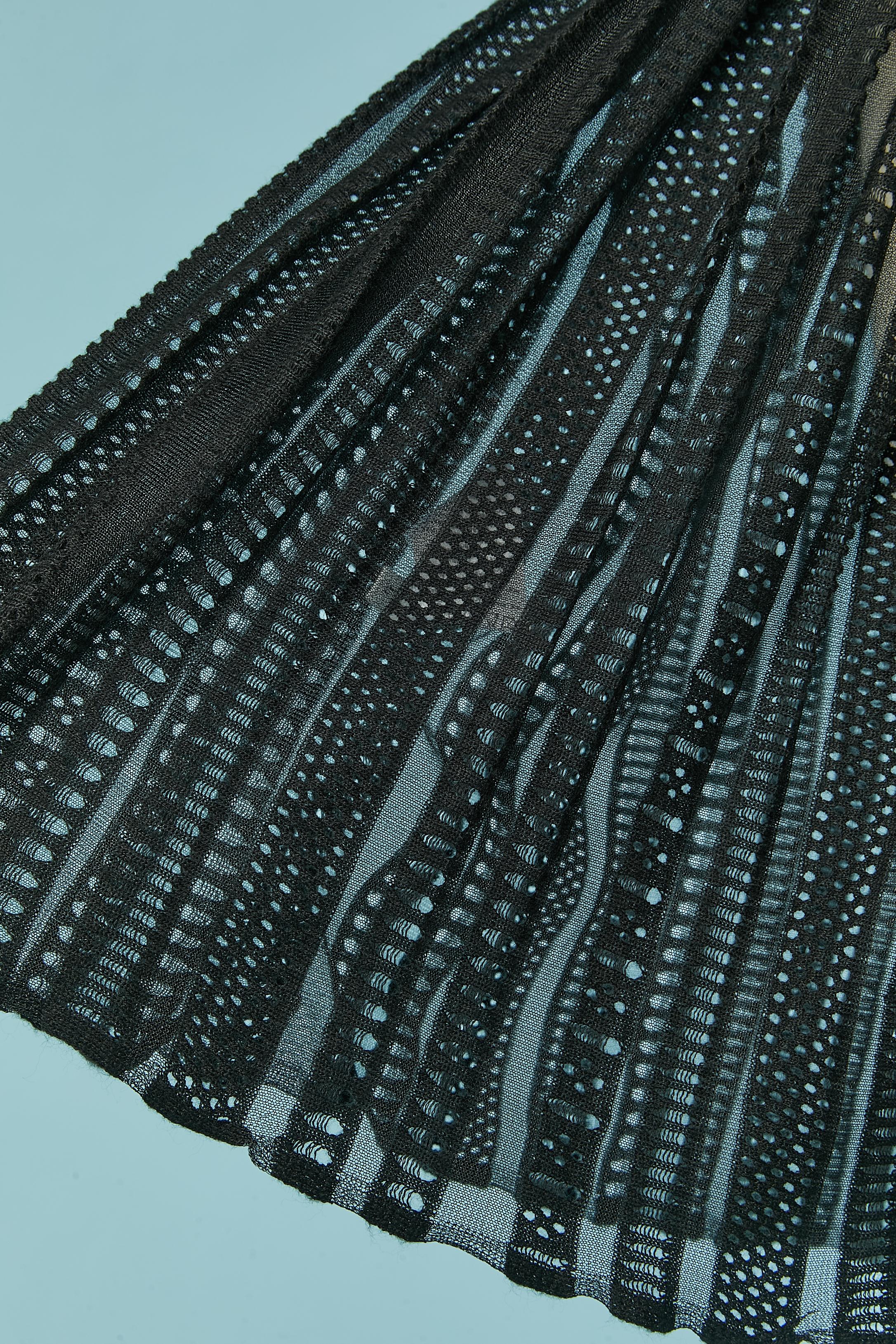 Black see-through cocktail dress with ruffles neckline Alexander McQueen For Sale 1