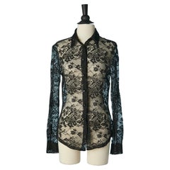 Chemise noire en dentelle transparente Versus Gianni Versace