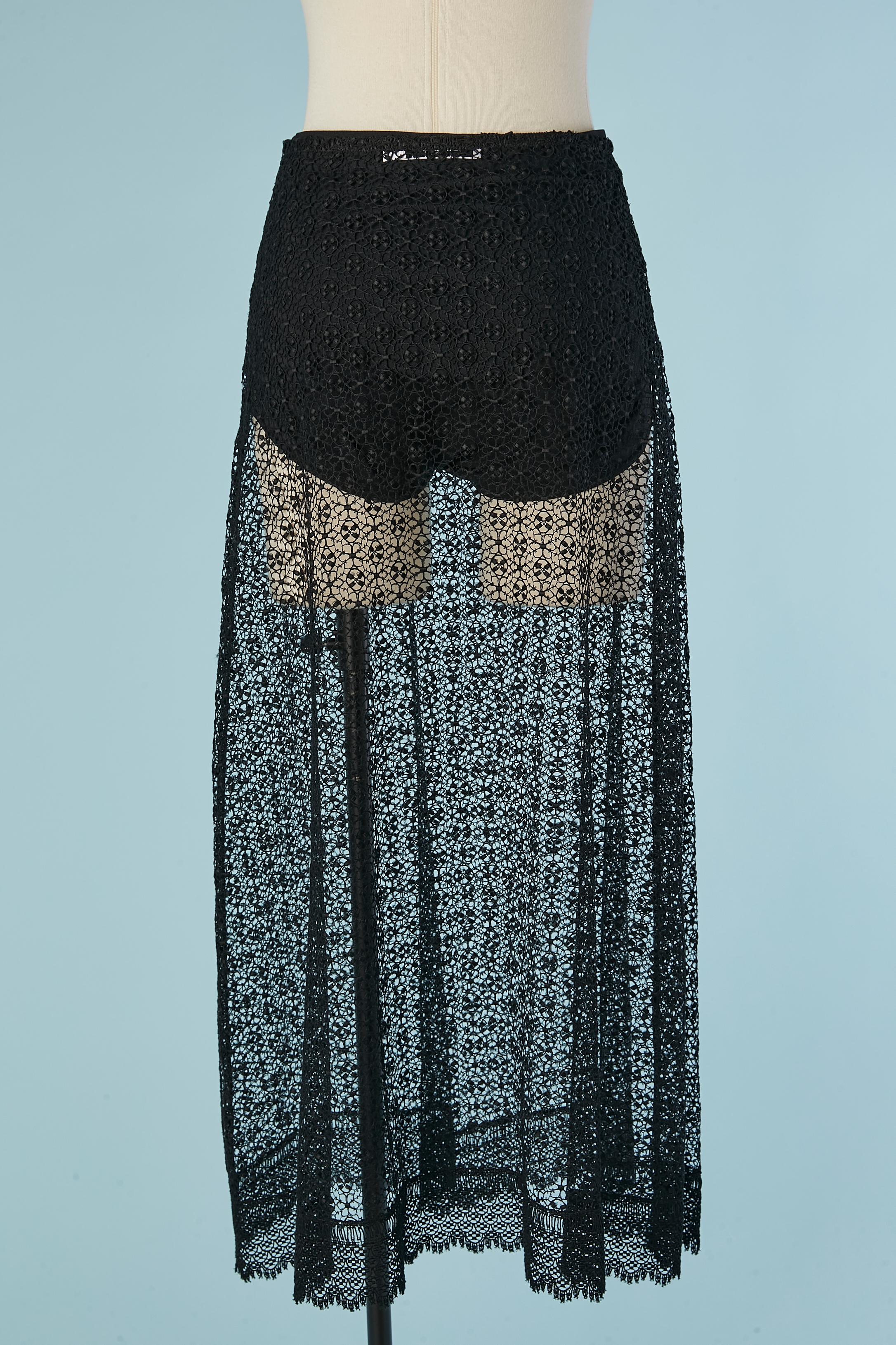 Falda negra de encaje transparente con braguita negra debajo CHRISTIAN DIOR en venta 1