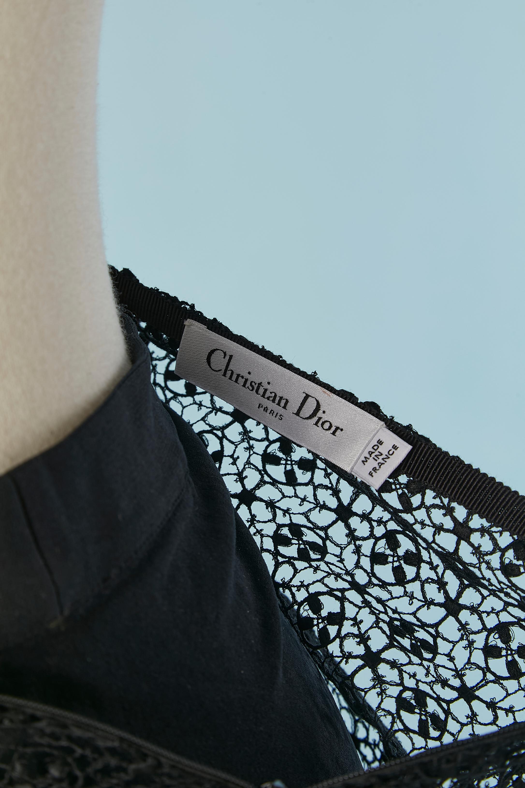 Falda negra de encaje transparente con braguita negra debajo CHRISTIAN DIOR en venta 2