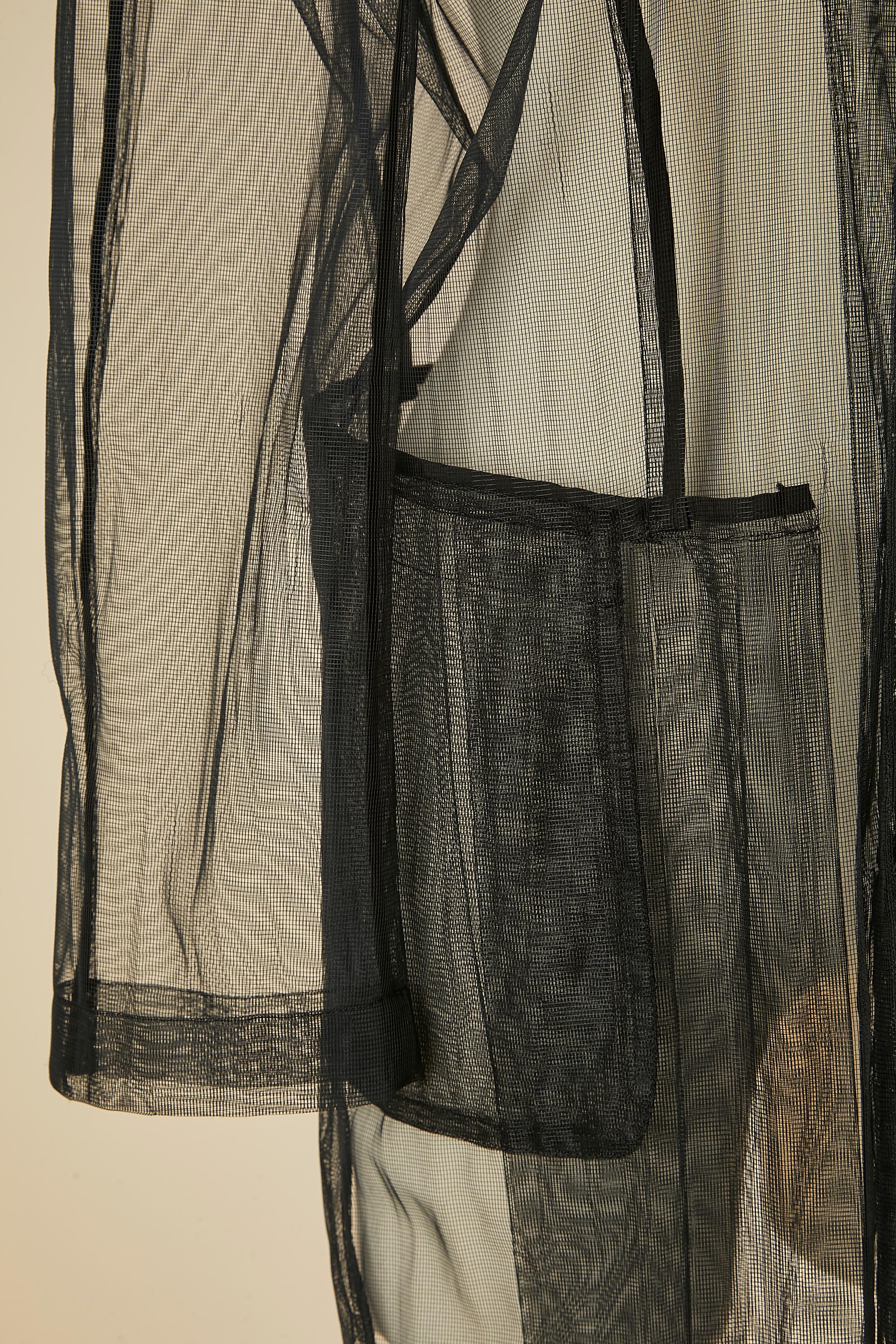 Black see-through nylon tulle double breasted coat COMME DES GARÇONS For Sale 1