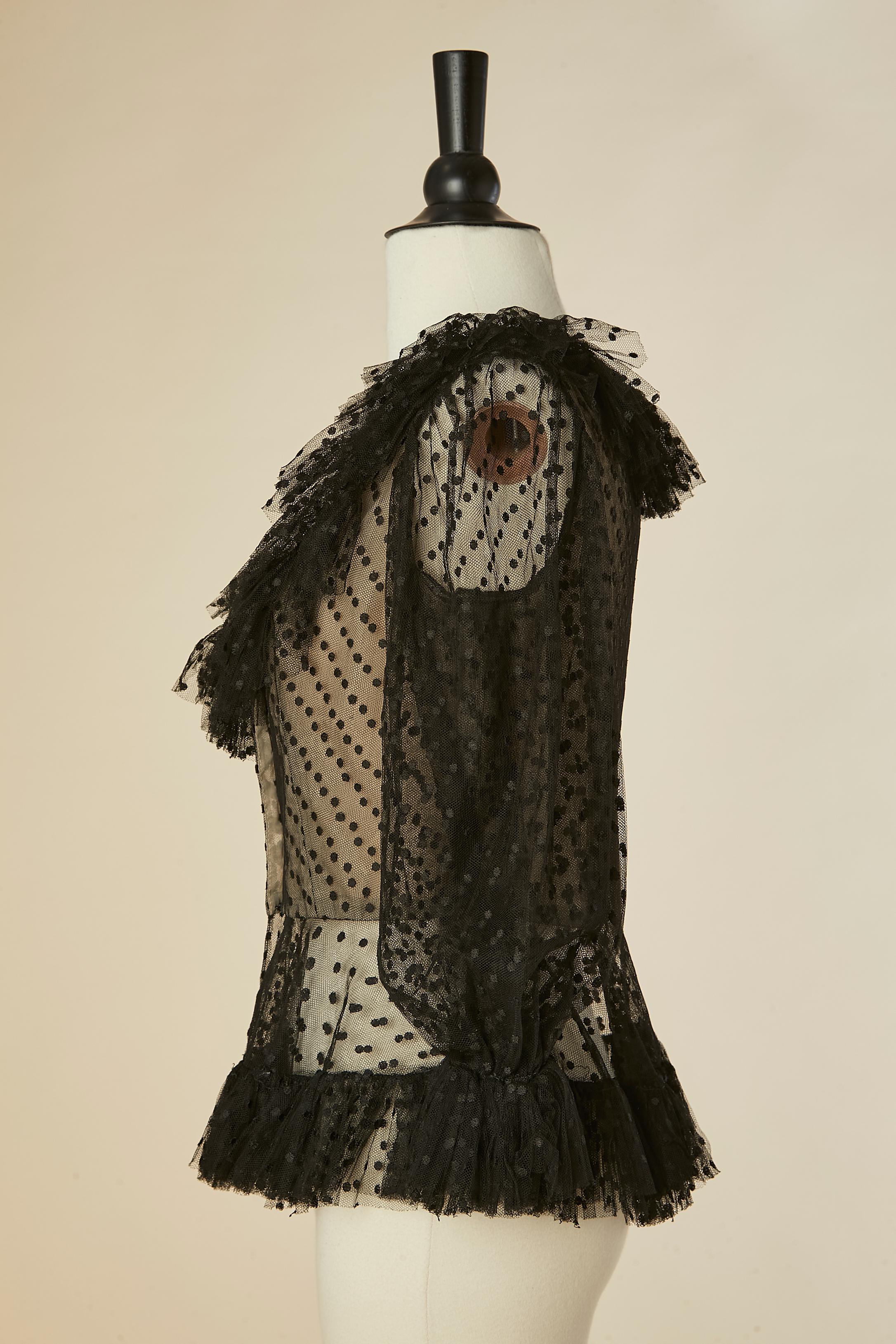 Chemisier en plumetis transparent noir Pour femmes en vente