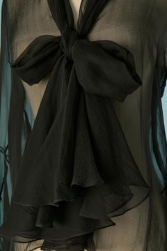Camicia nera in chiffon di seta trasparente ALEXANDRE Vauthier
