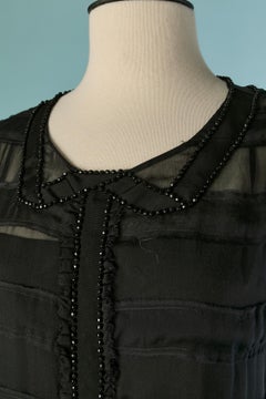 Black see-through silk chiffon sleeveless cocktail dress PHILOSOPHY A FERRETTI