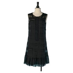 Black see-through silk chiffon sleeveless cocktail dress PHILOSOPHY A FERRETTI