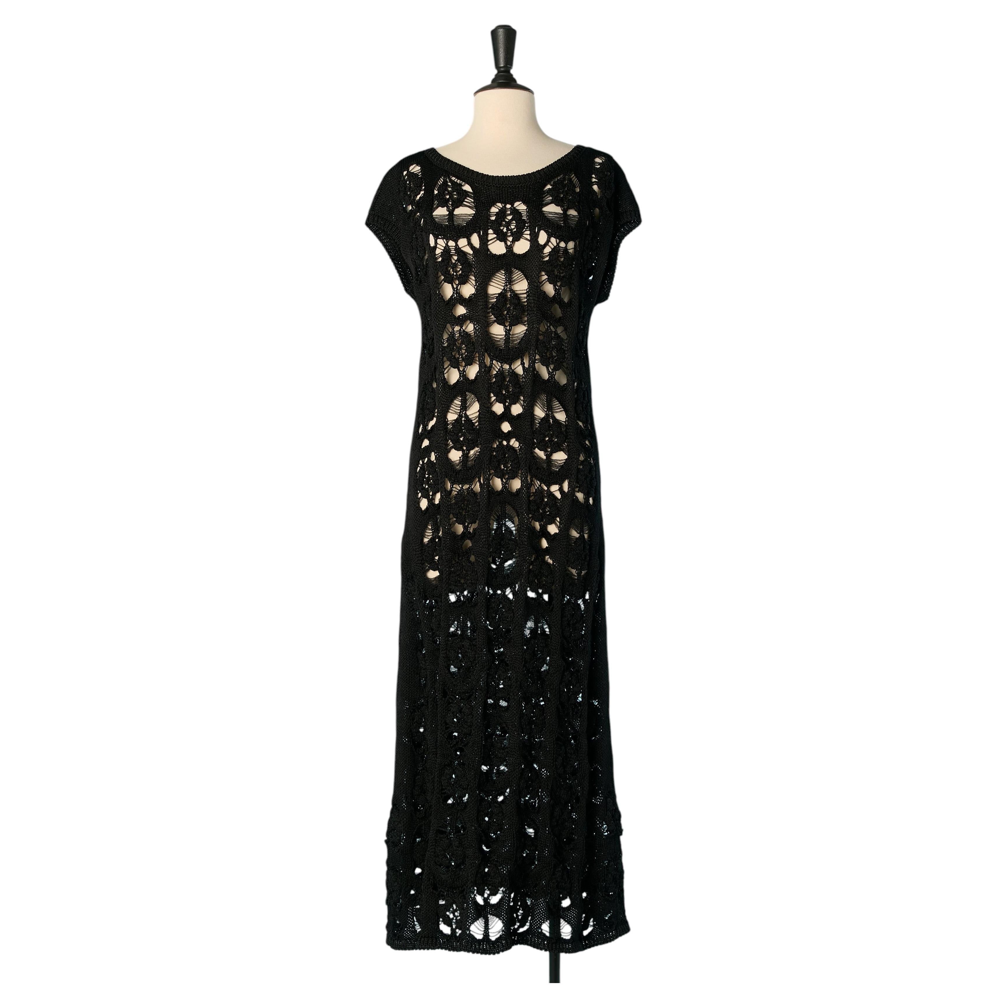 Robe en maille de soie noire transparente Chanel / Paris Ritz 2017
