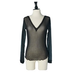 Black See-through stretch long sleeve tee-shirt JEAN-PAUL GAULTIER Maille