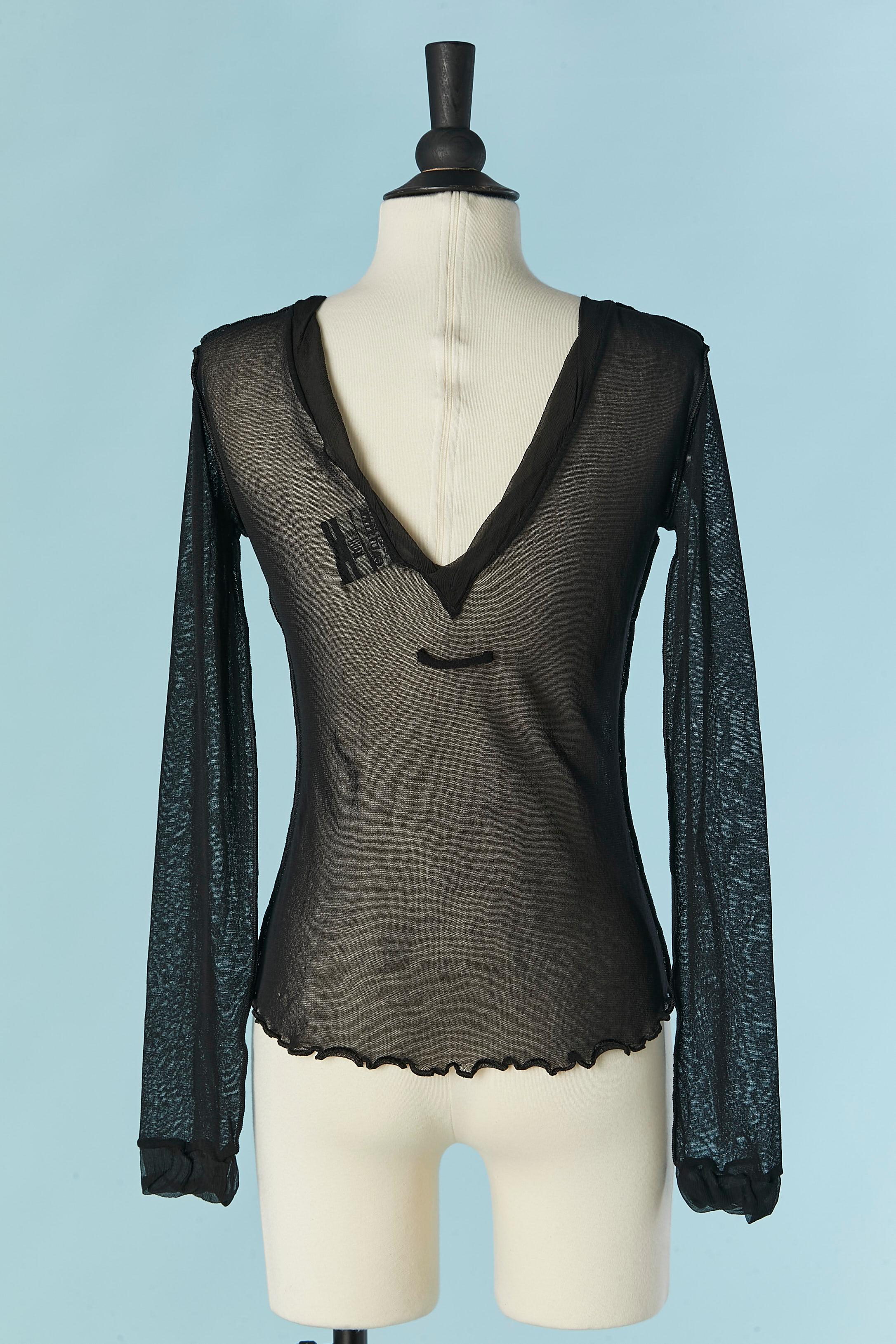 Tul elástico transparente negro JEAN-PAUL GAULTIER Maille en venta 1
