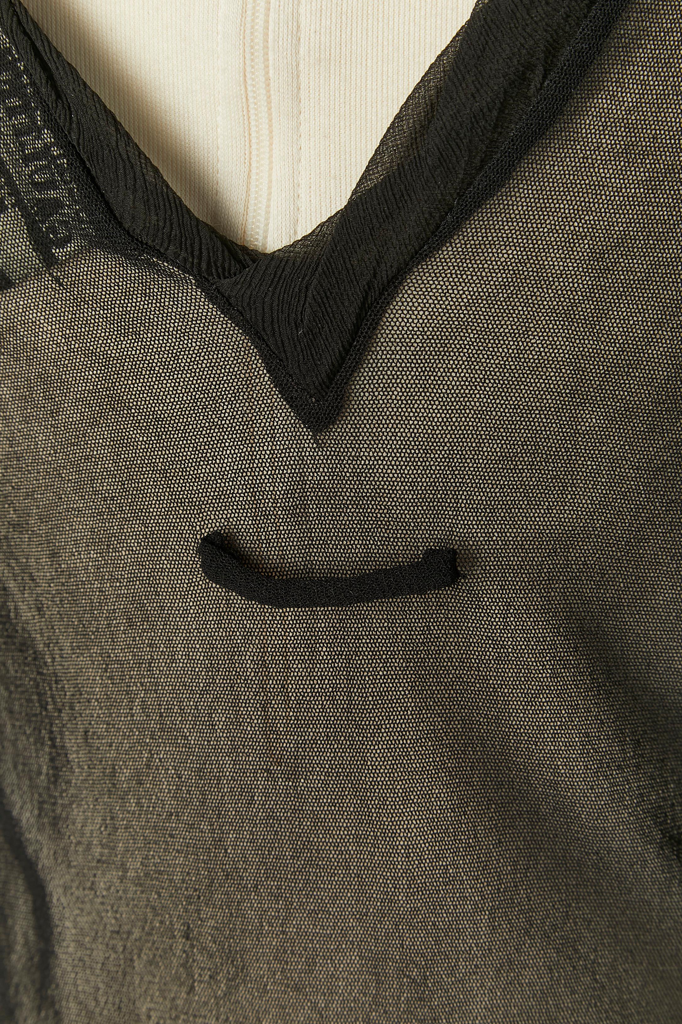 Tul elástico transparente negro JEAN-PAUL GAULTIER Maille en venta 2