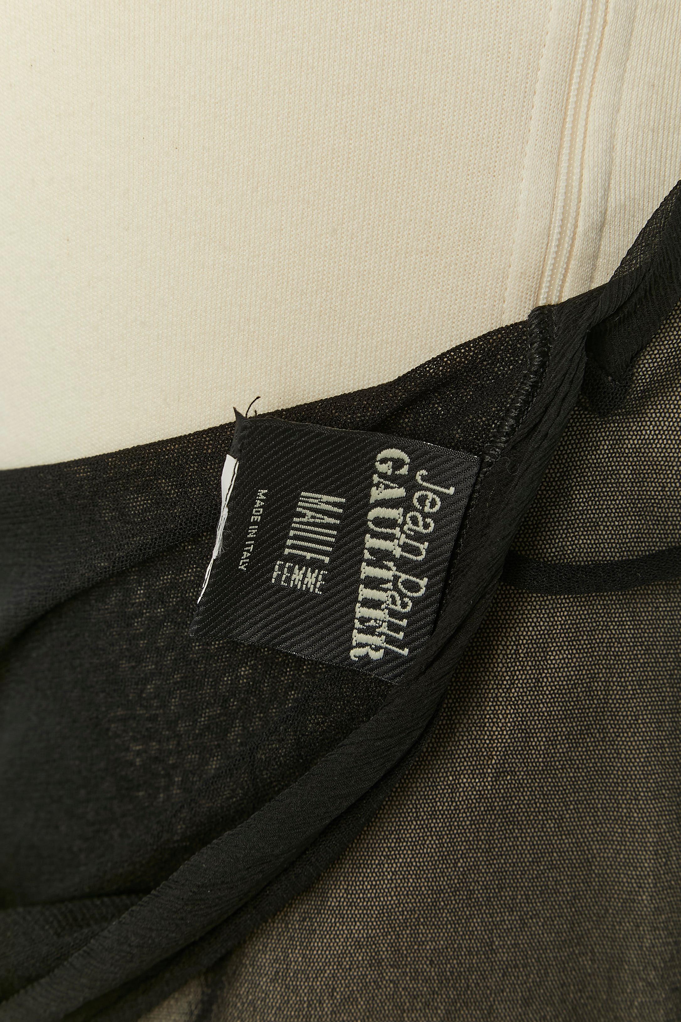 Tul elástico transparente negro JEAN-PAUL GAULTIER Maille en venta 3