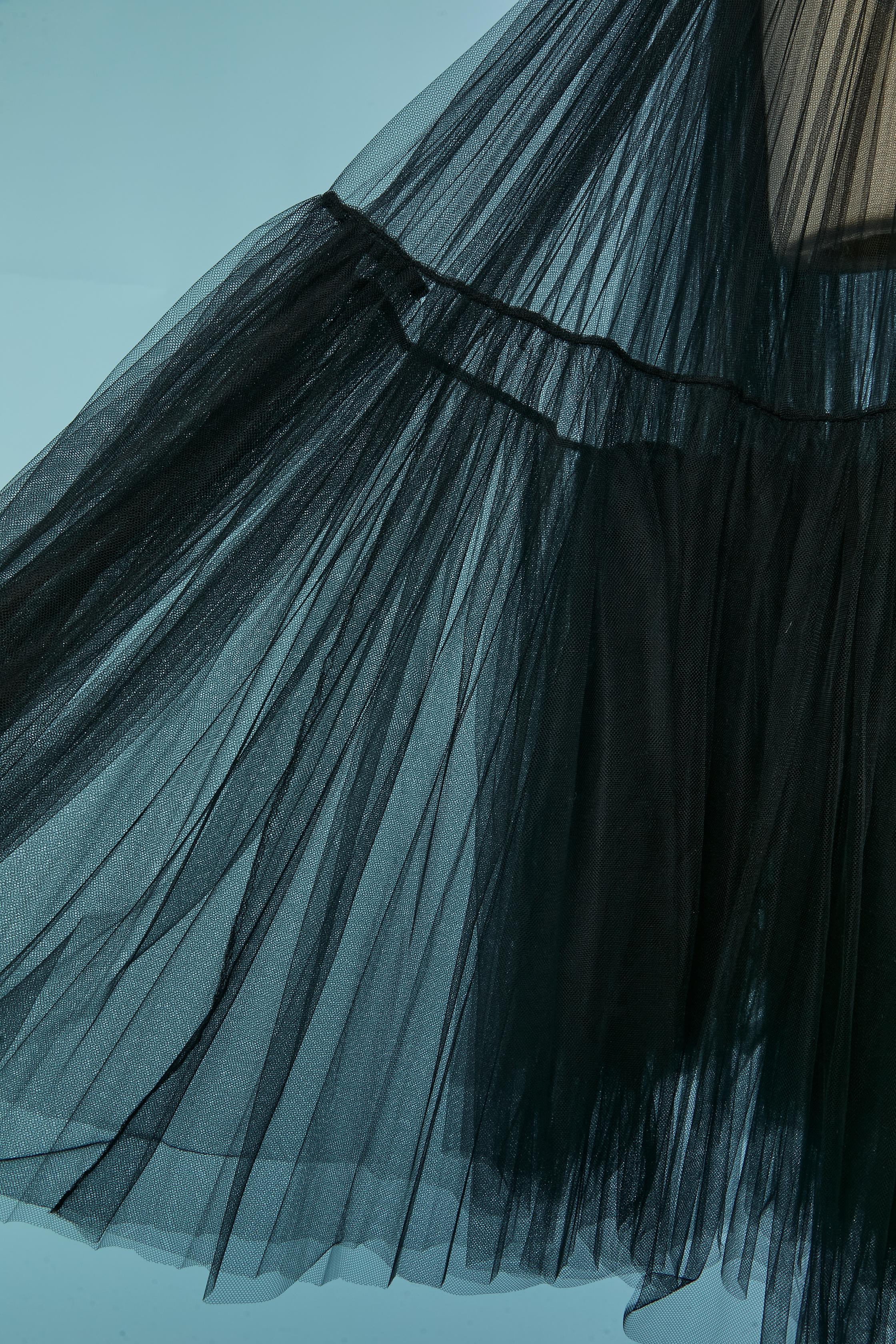 Nero Gonna nera a sottoveste in tulle trasparente CHRISTIAN DIOR in vendita