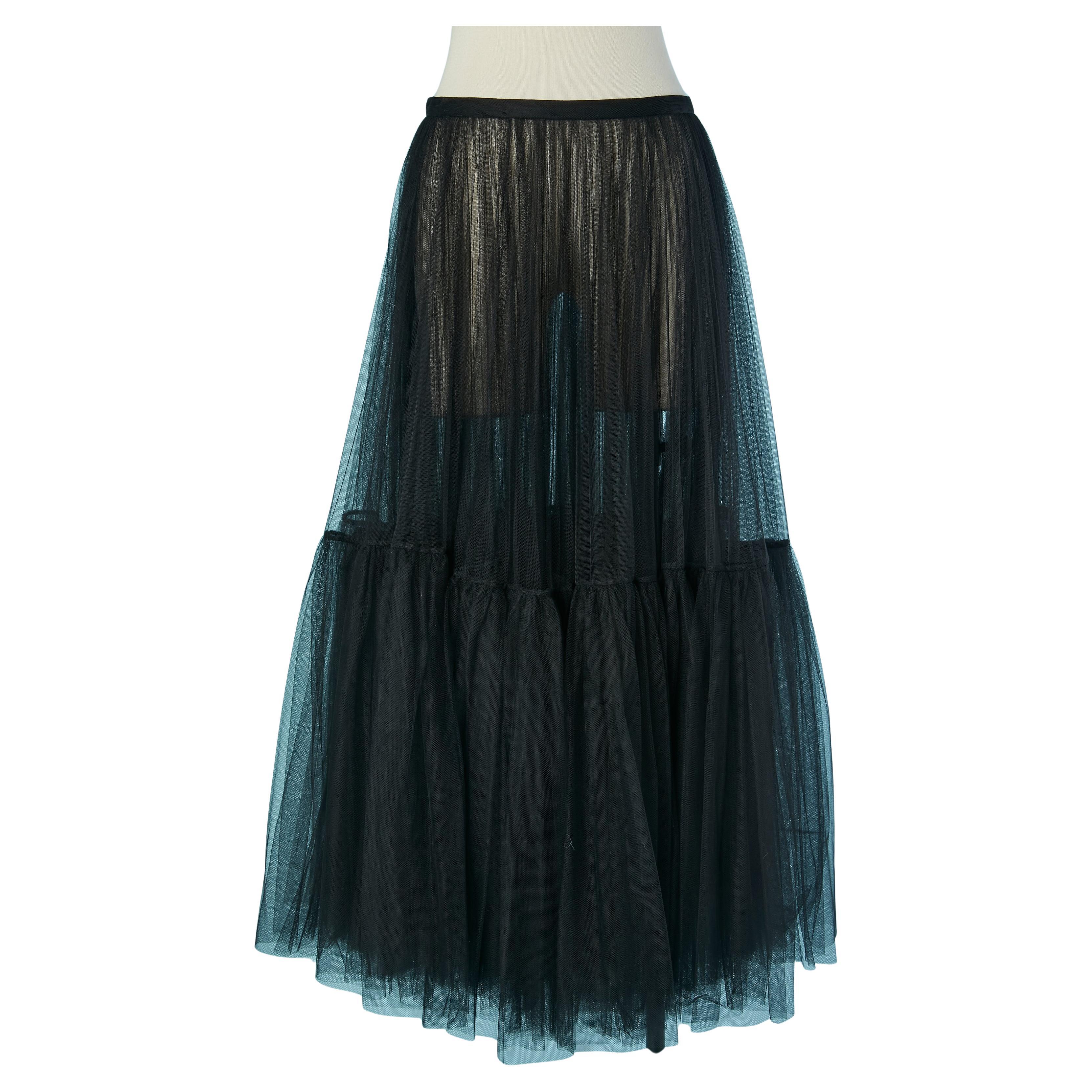 Gonna nera a sottoveste in tulle trasparente CHRISTIAN DIOR