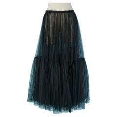 Gonna nera a sottoveste in tulle trasparente CHRISTIAN DIOR