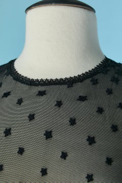 Schwarzer, durchsichtiger Tüllstretch mit Sternstickerei SUITE by CHANTAL THOMASS