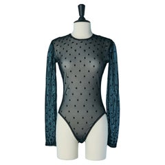 Black see-through tulle stretch with star embroidery SUITE by CHANTAL THOMASS