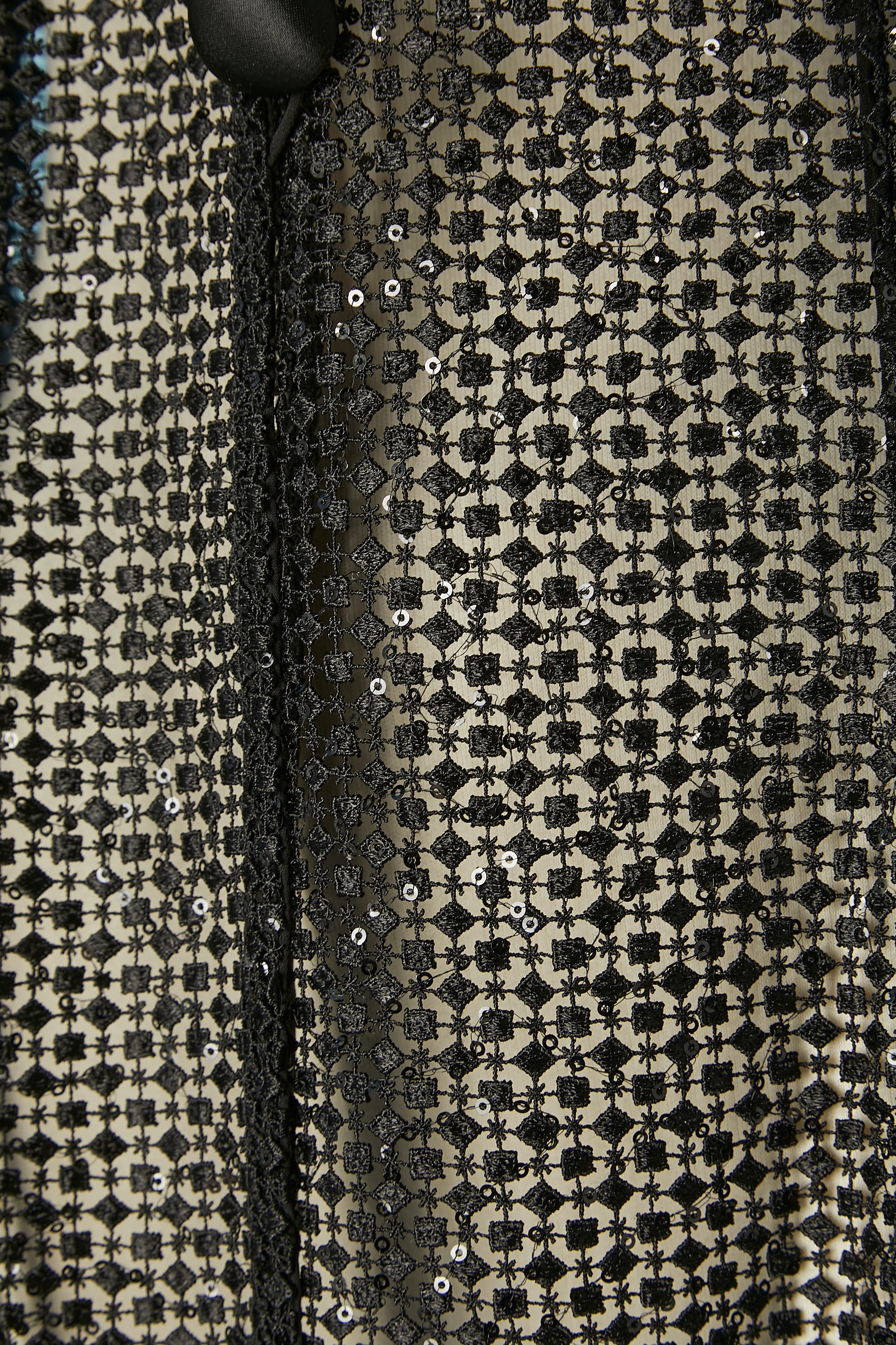 Women's Black see-trough guipure (lace) and sequin evening jacket Armani Collezioni  For Sale