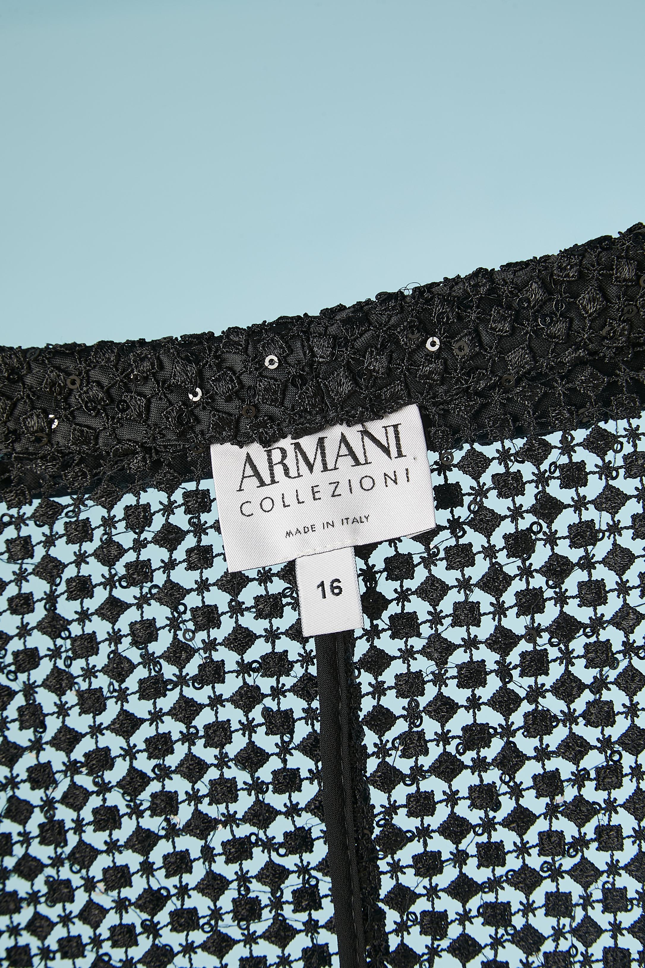 Giacca da sera in guipure (pizzo) e paillettes nera Armani Collezioni in vendita 2