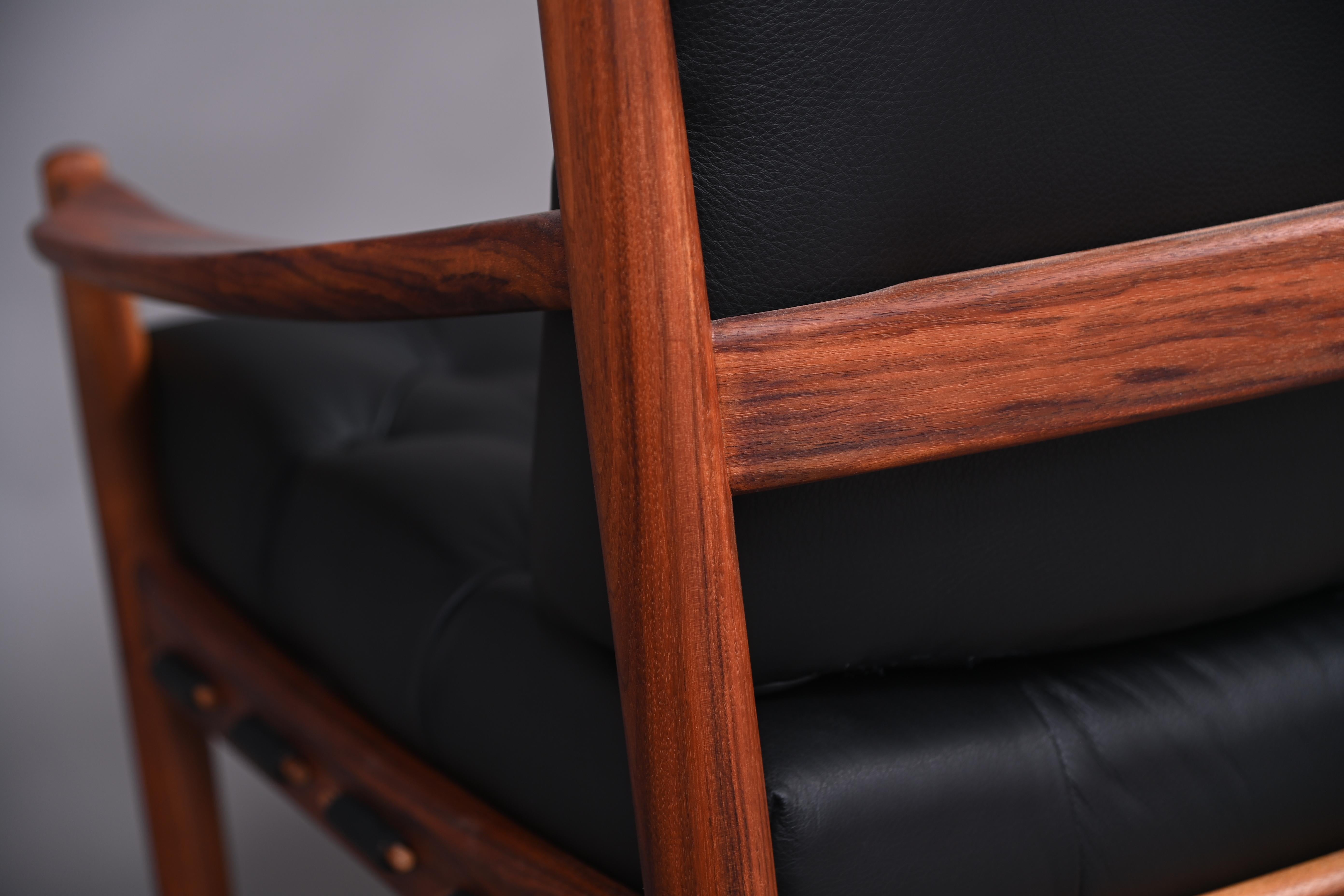 Schwarze Lacko-Sessel aus Leder „Semi-Aniline“ von Ingemar Thillmark für OPE (Sonstiges) im Angebot