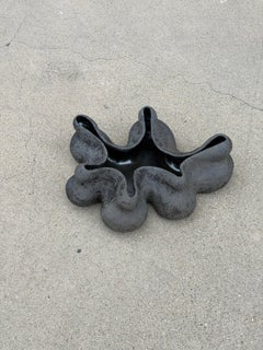 Black Semi Matte Glaze Intuitive Built Sculpture 2 by Anna Shipulina Ceramics