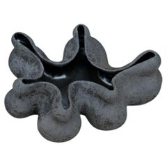 Black Semi Matte Glaze Intuitive Built Sculpture 2 by Anna Shipulina Ceramics