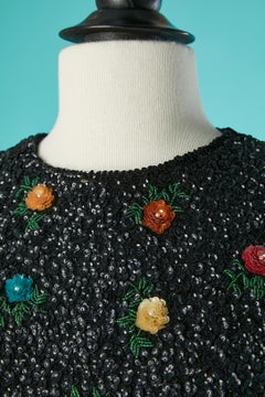 Black sequin and beads sleeveless top HOUSE OF GOLD Circa 1960's