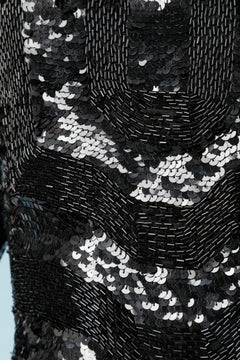 Black sequin and beadwork cocktail dress Circa 1980's