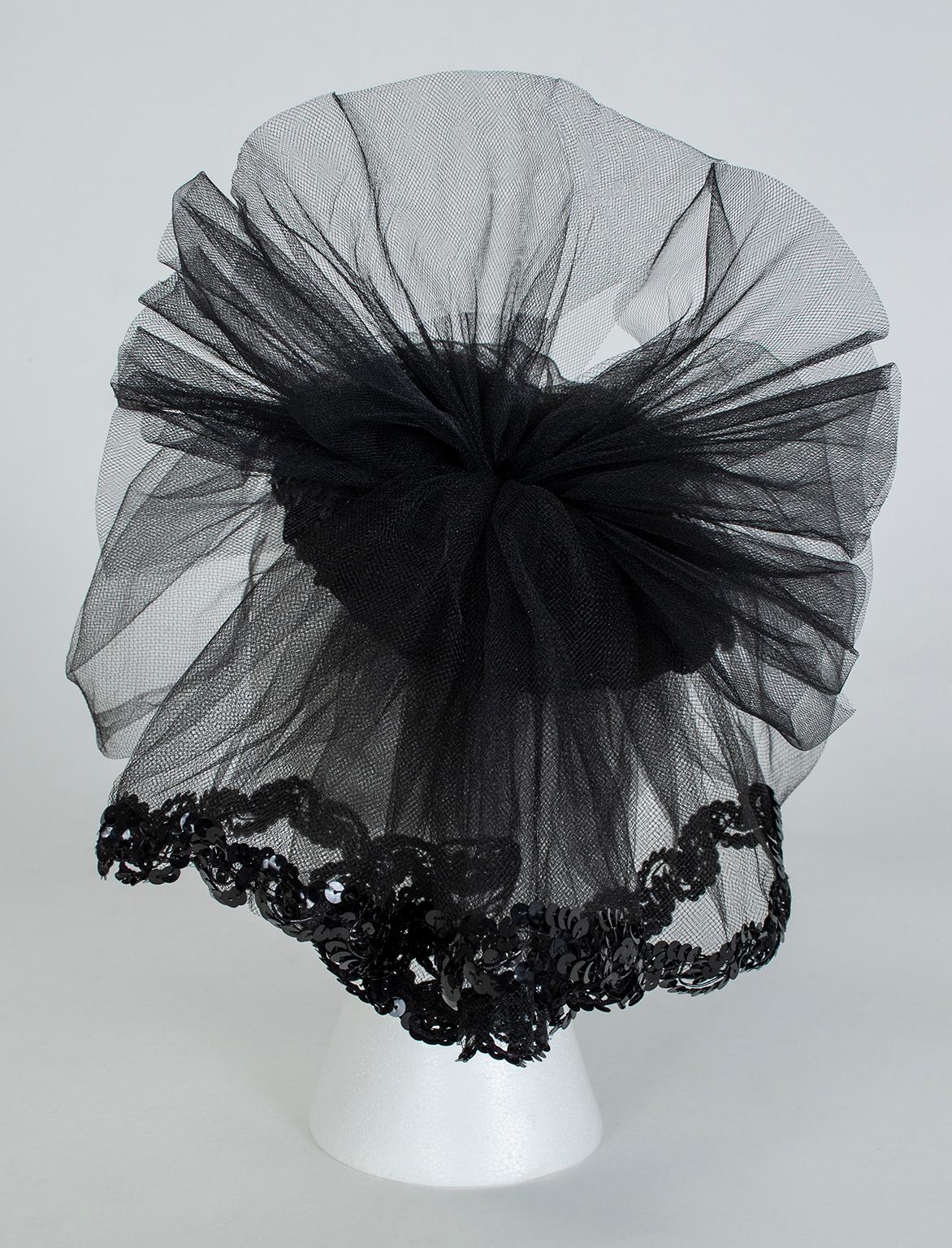 black sequin hat