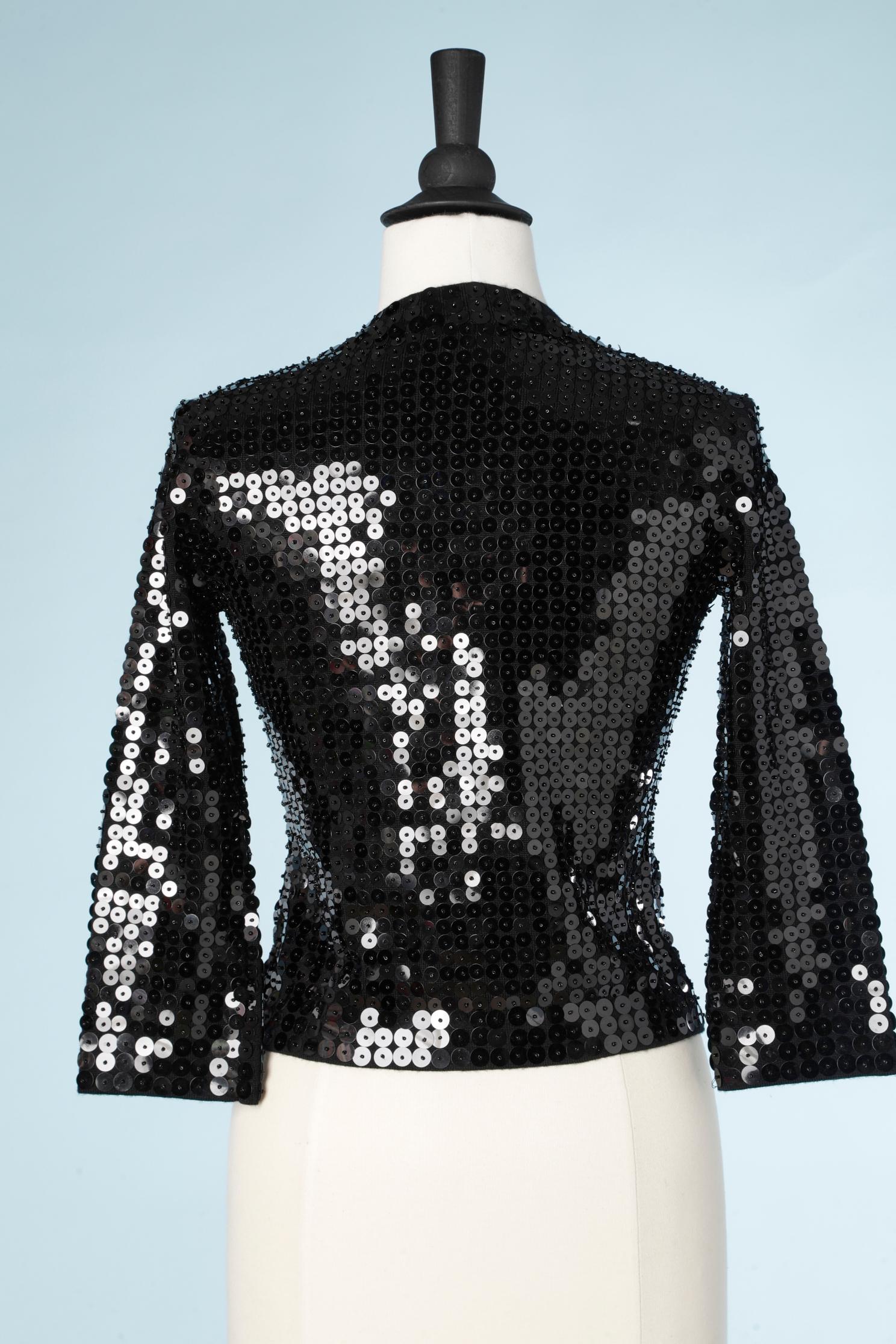 Donna Cardigan nero con paillettes da un bordo all'altro Karen Millen in vendita