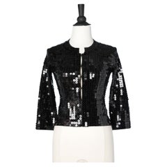 Schwarze Strickjacke mit Pailletten edge to edge Karen Millen