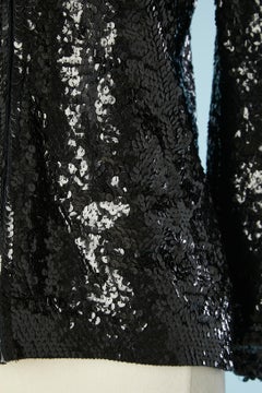 Black sequin edge to edge evening cardigan Circa 1980's