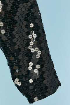 Black sequin evening dress with open back OLEG CASSINI