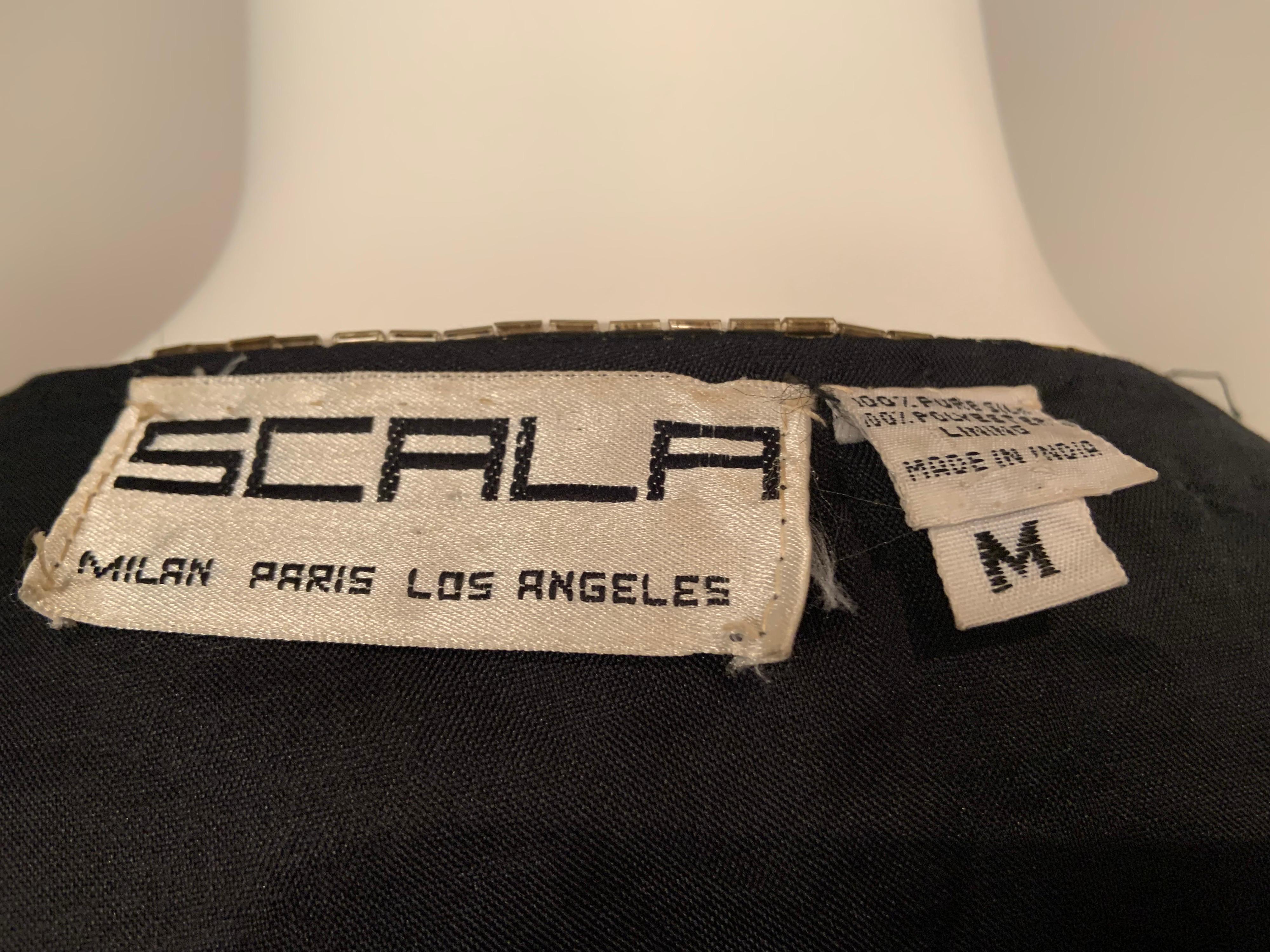 Chaqueta de lentejuelas negras con adornos de flores de colores y enredaderas 5