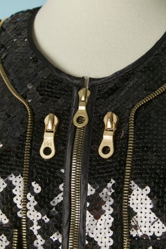 Black sequin jacket with gold zip LOUIS FERAUD SET