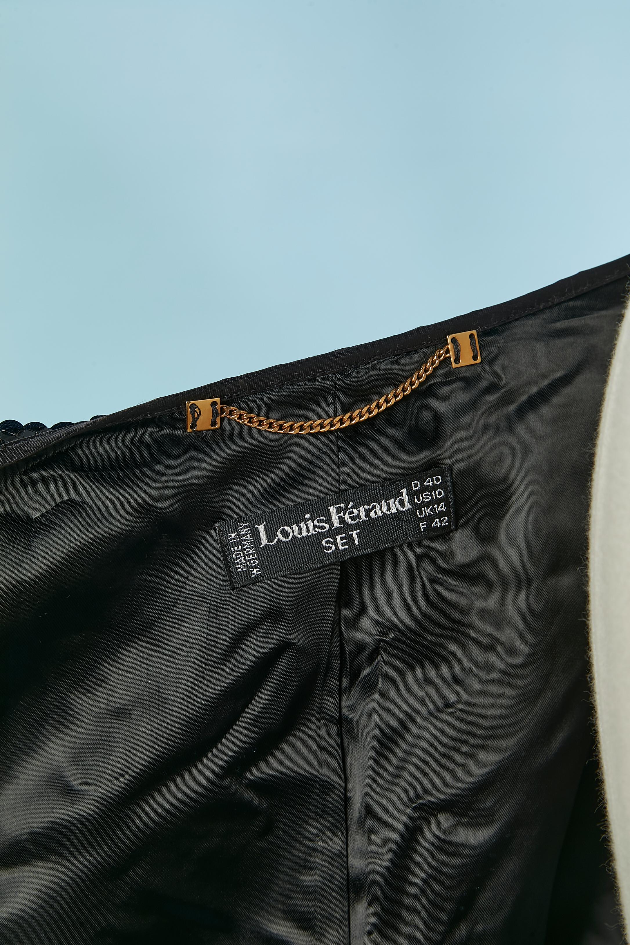 Chaqueta negra de lentejuelas con cremallera dorada CONJUNTO LOUIS FERAUD en venta 2