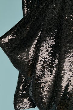 Black sequin mini dress with deep V neck ALEXANDRE VAUTHIER