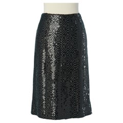 Jupe à paillettes noires CHANEL FW 2002