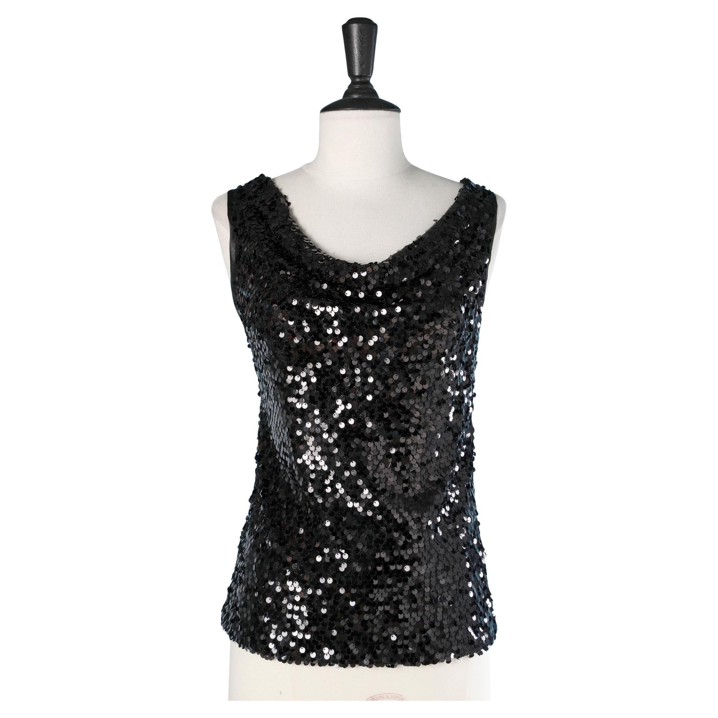 Débardeur noir à paillettes HANITA