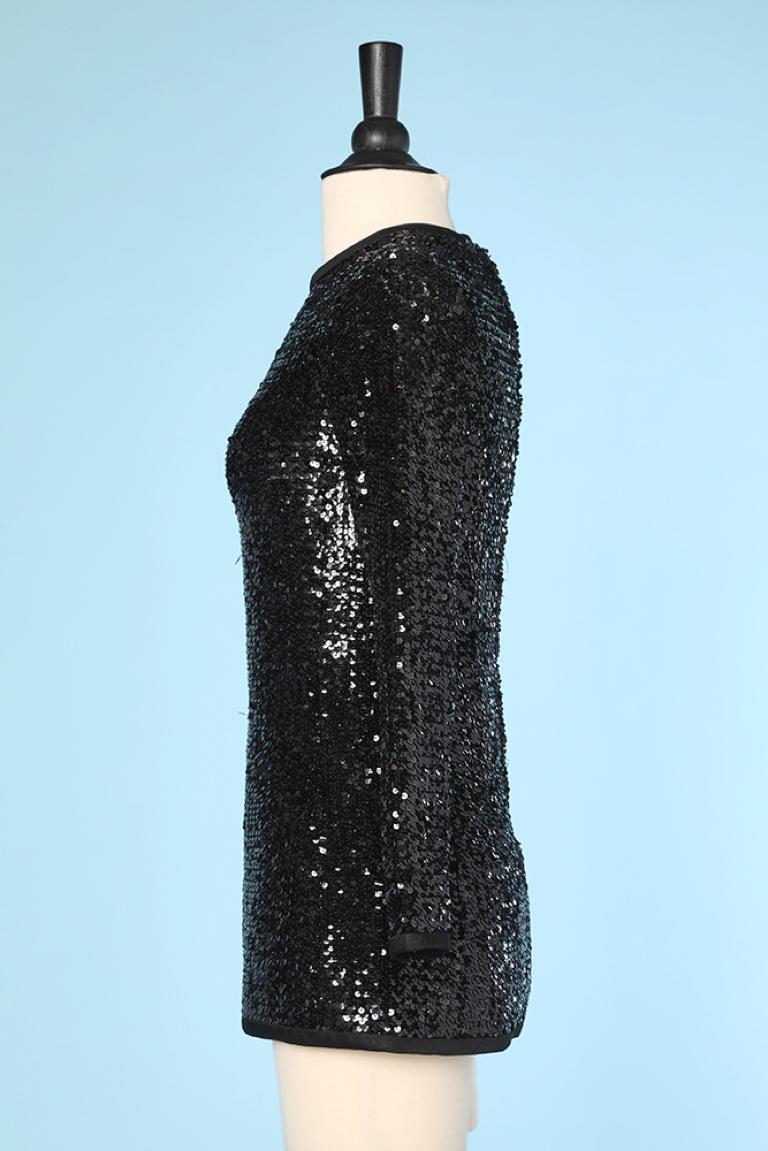 Black sequin top Yves Saint Laurent Couture ( numbered) at 1stDibs