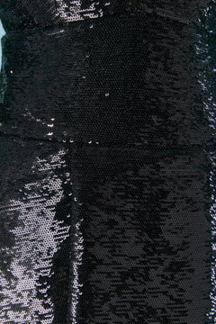 Black sequin wrapped cocktail dress with deep V neckline ALEXANDRE VAUTHIER