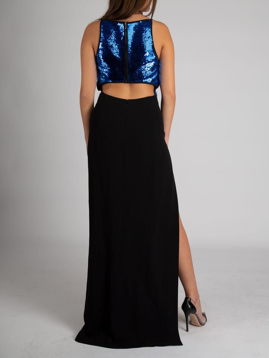 Black Sequinned Evening Dress Size M 1