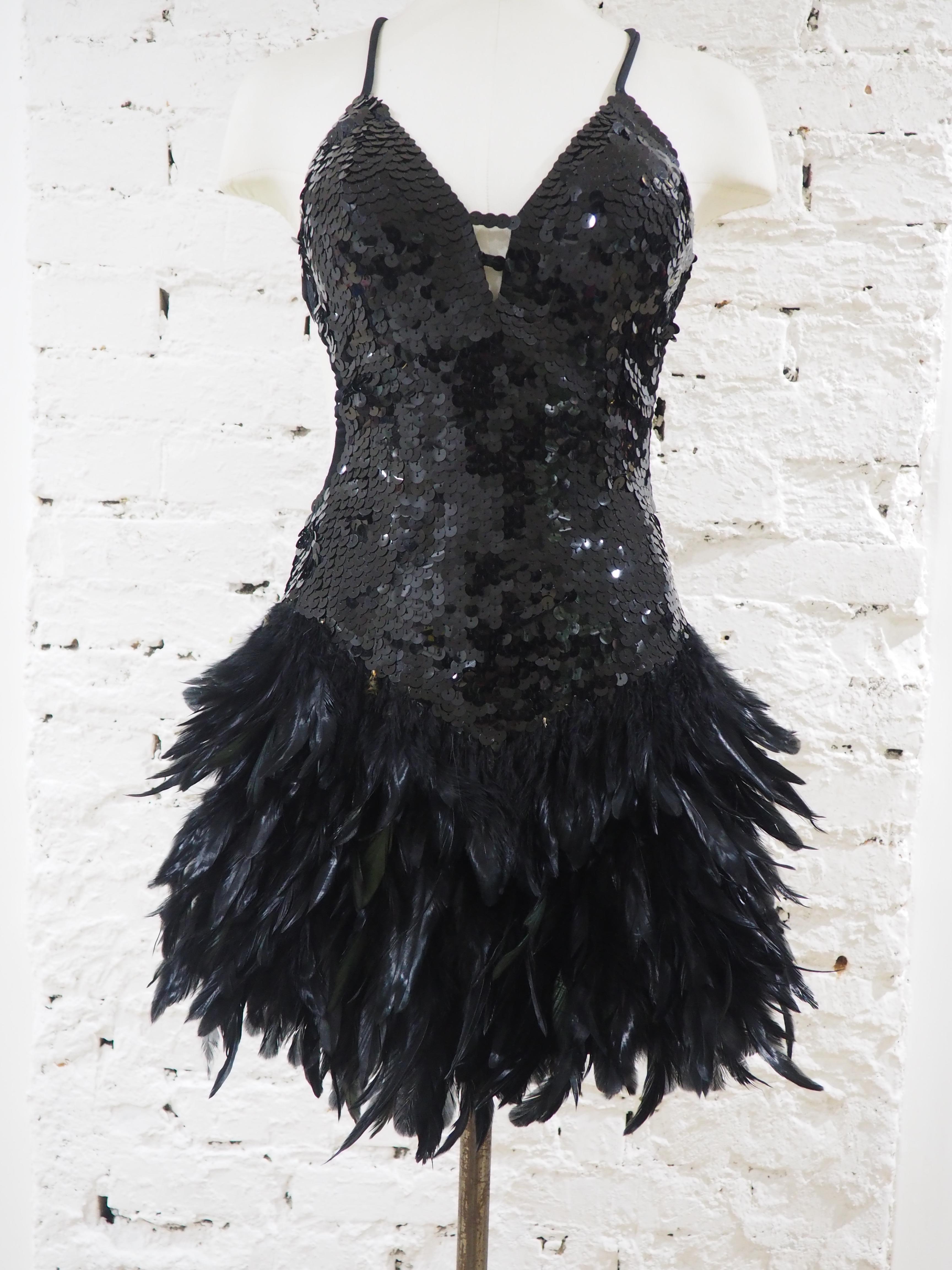 black feather dress