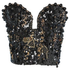 Bustier nero con paillettes LUMARI