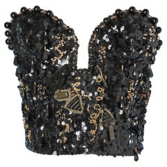 Black sequins bustier LUMARI