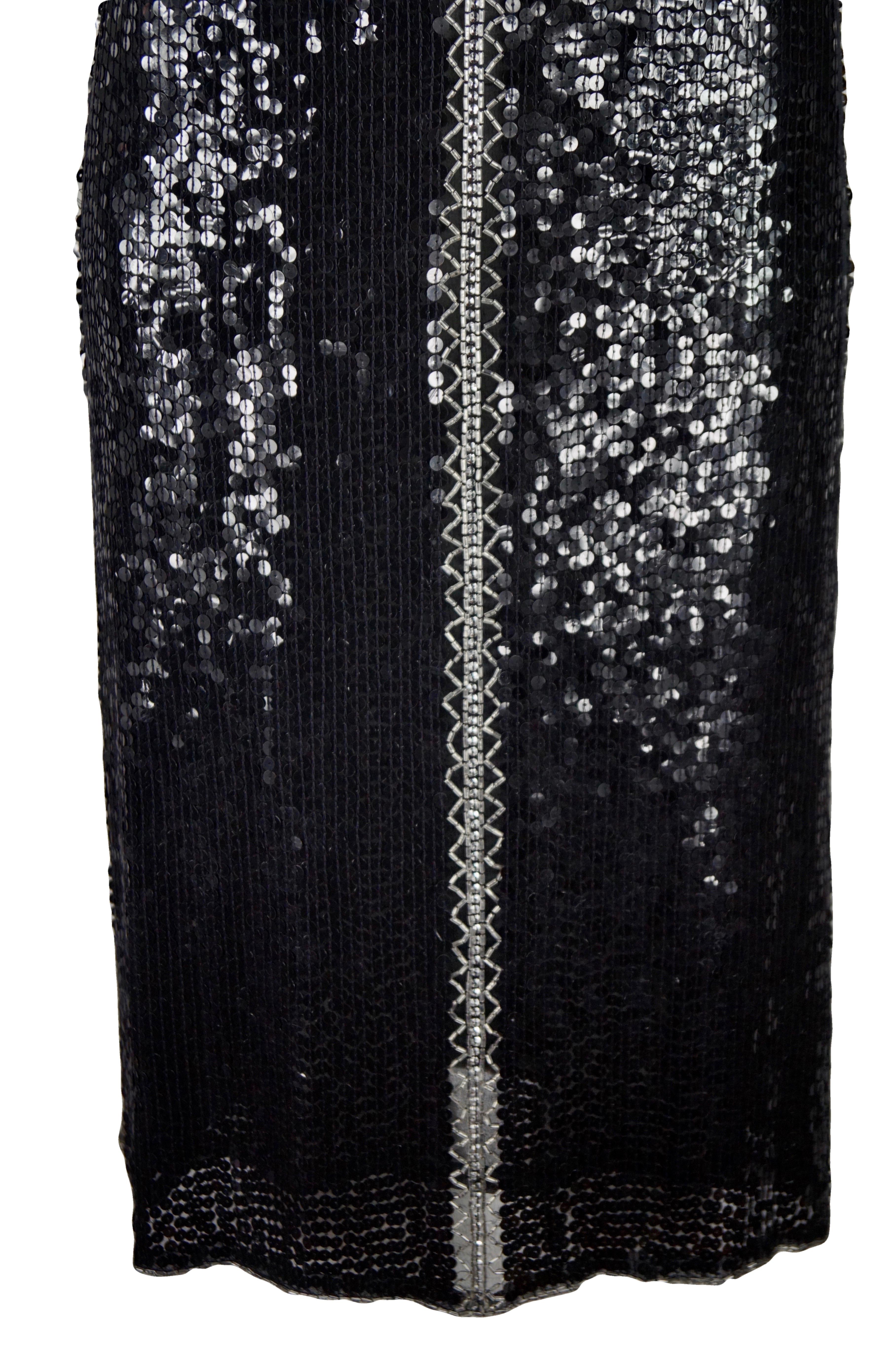 Italian black sequins dress vintage 80s In Excellent Condition For Sale In Rubiera, RE