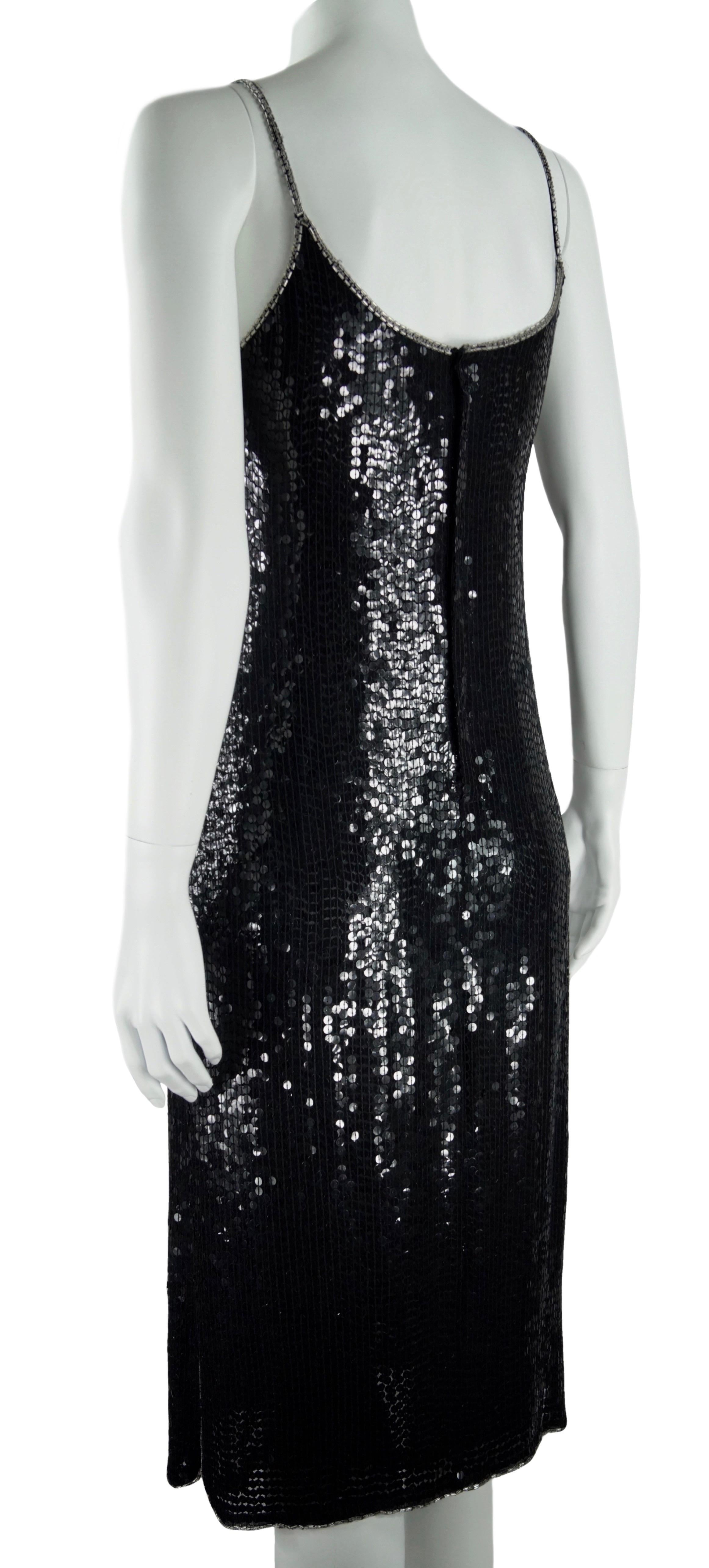 Italian black sequins dress vintage 80s For Sale 2