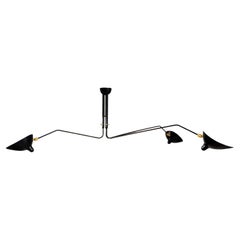 Serge Mouille - Ceiling Lamp with 3 Rotating Arms in Black or White