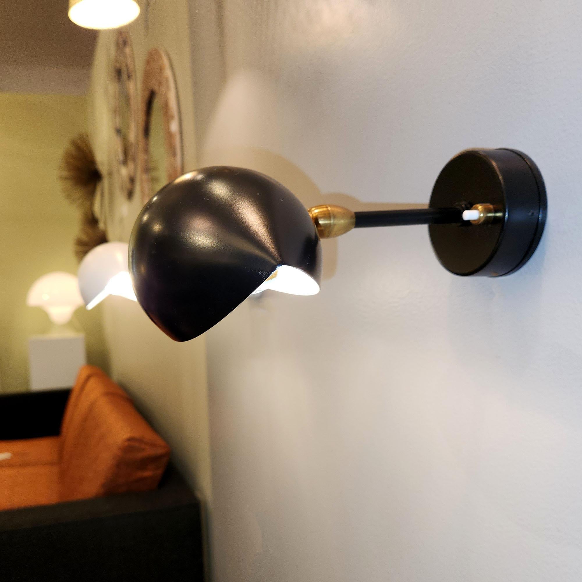 Serge Mouille - Eye Sconce in Black In New Condition For Sale In Stratford, CT