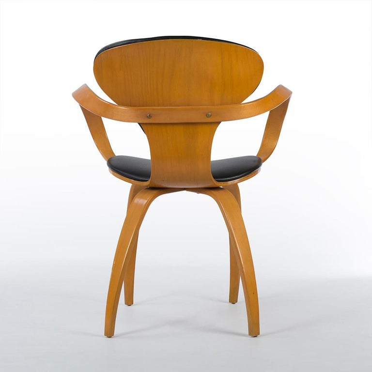 Black Set Of 6 Plycraft Norman Cherner Pretzel Plywood Arm And Side Chair