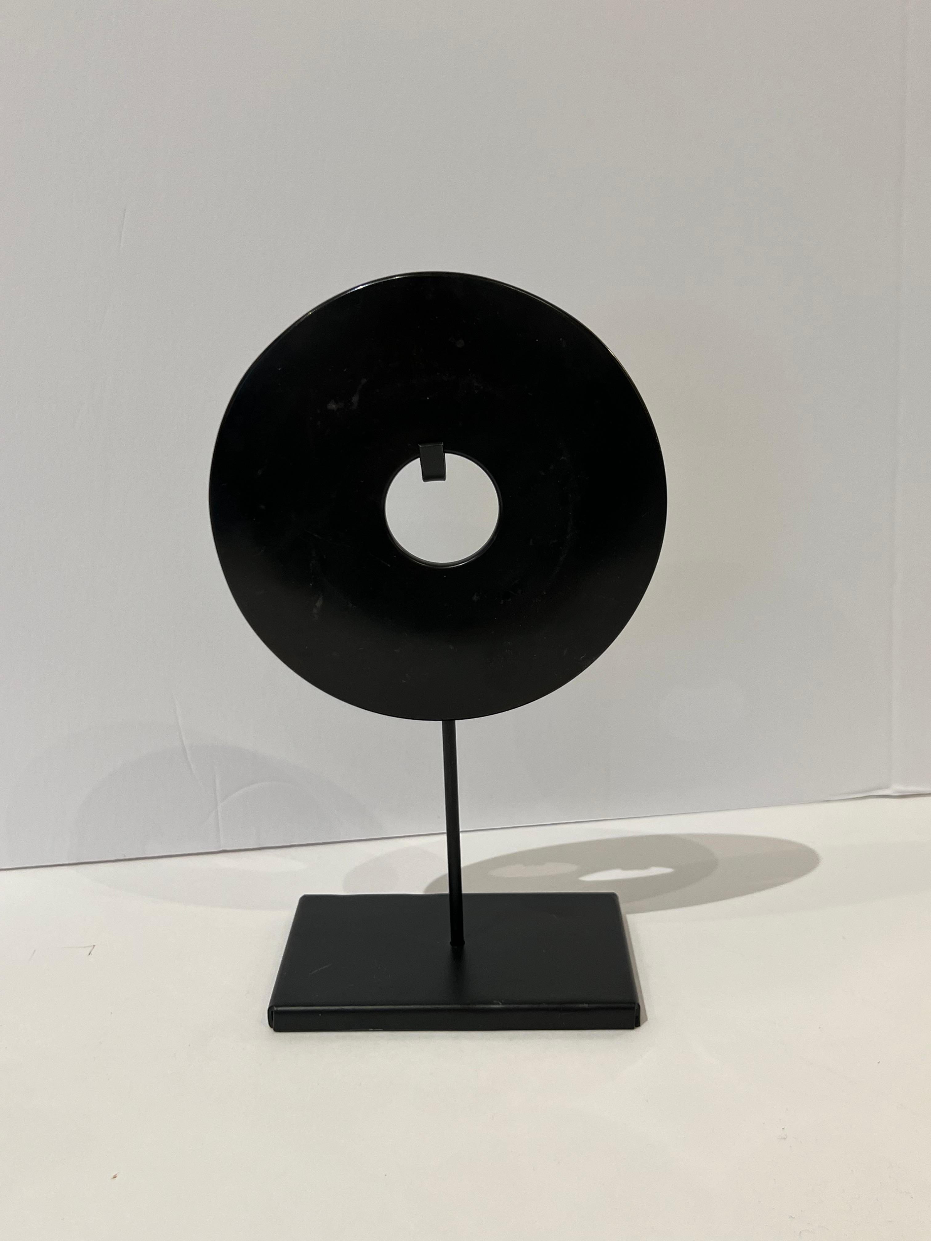 Black Set Of Three Jade Discs, China, Contemporary In New Condition For Sale In New York, NY