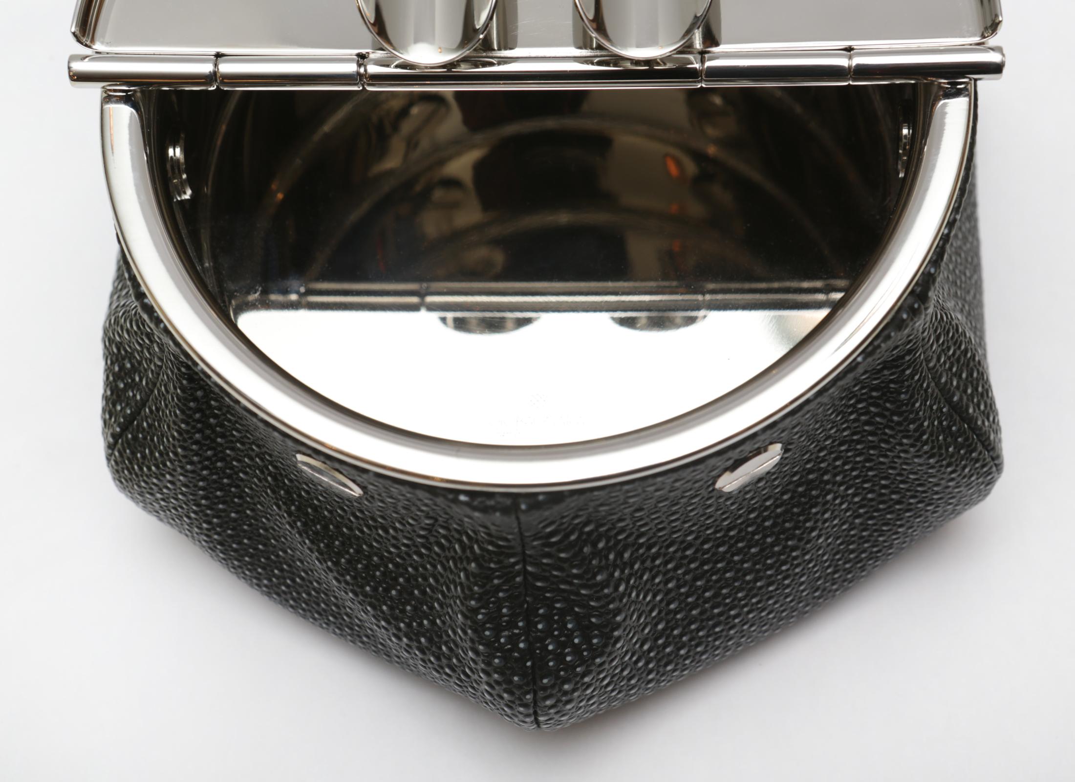 Black Shagreen 2 Cigars Yachting Ashtray In New Condition For Sale In Paris, FR